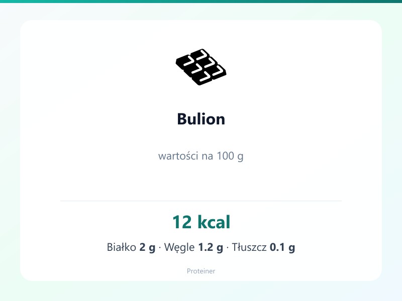 Bulion – białko 2g, kalorie 12 kcal, węglowodany i tłuszcz na 100g | zdrowe odżywianie