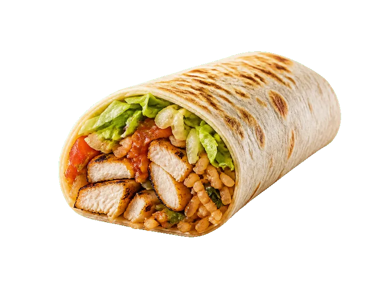 Burrito z kurczakiem – białko 11g, kalorie 195 kcal, węglowodany i tłuszcz na 100g | zdrowe odżywianie