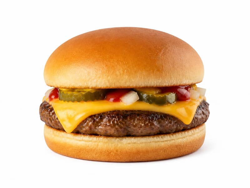Cheeseburger – białko 13g, kalorie 263 kcal, węglowodany i tłuszcz na 100g | zdrowe odżywianie