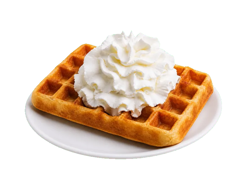 Gofry z bitą śmietaną – białko 5g, kalorie 310 kcal, węglowodany i tłuszcz na 100g | zdrowe odżywianie
