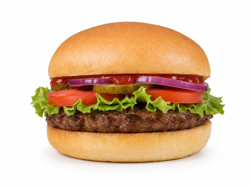 Hamburger – białko 12g, kalorie 254 kcal, węglowodany i tłuszcz na 100g | zdrowe odżywianie