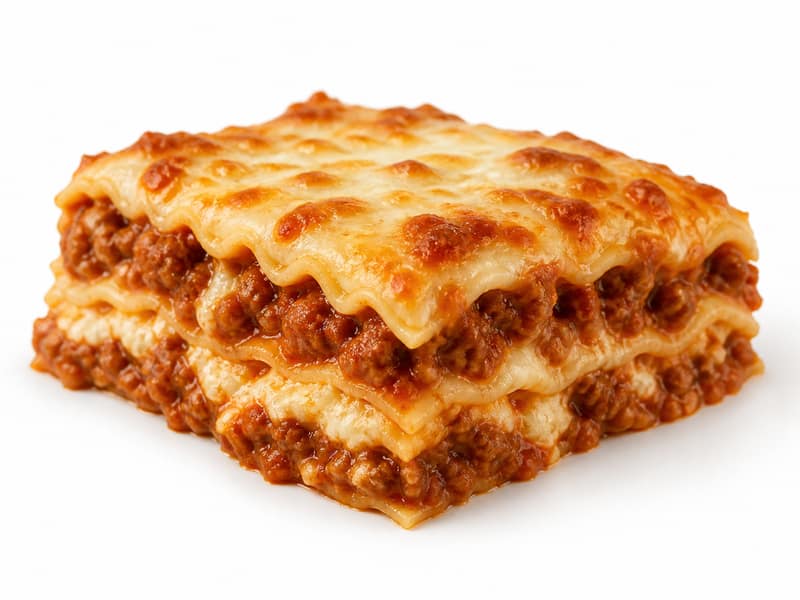 Lasagne z mięsem – białko 8g, kalorie 160 kcal, węglowodany i tłuszcz na 100g | zdrowe odżywianie