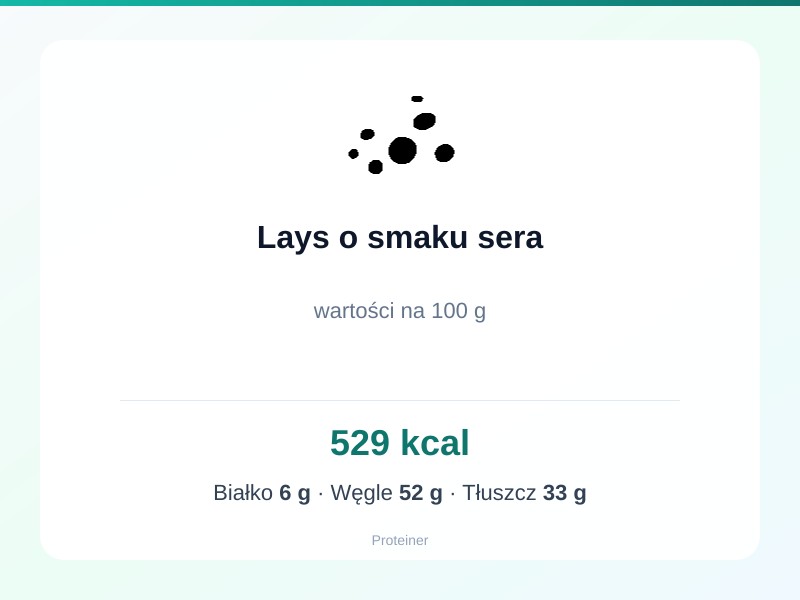 Lays o smaku sera – białko 6g, kalorie 529 kcal, węglowodany i tłuszcz na 100g | zdrowe odżywianie
