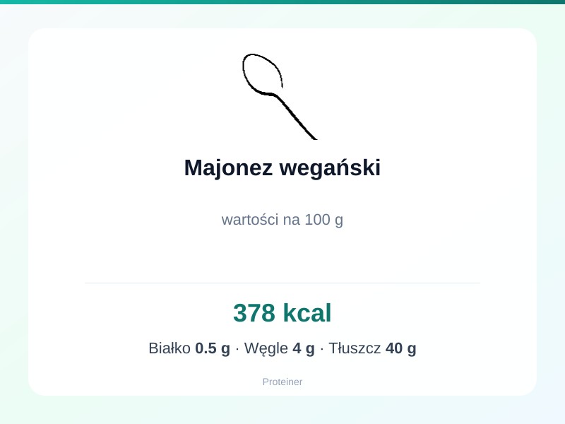 Majonez wegański – białko 0.5g, kalorie 378 kcal, węglowodany i tłuszcz na 100g | zdrowe odżywianie