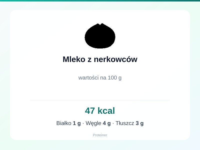 Mleko z nerkowców – białko 1g, kalorie 47 kcal, węglowodany i tłuszcz na 100g | zdrowe odżywianie