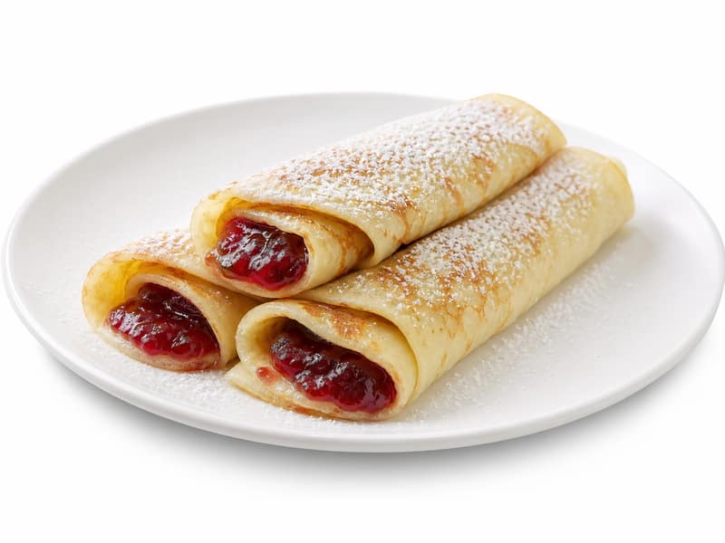 Naleśniki z dżemem – białko 7g, kalorie 280 kcal, węglowodany i tłuszcz na 100g | zdrowe odżywianie