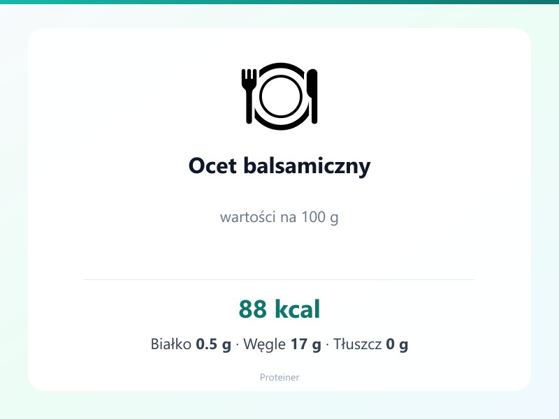 Ocet balsamiczny – białko 0.5g, kalorie 88 kcal, węglowodany i tłuszcz na 100g | zdrowe odżywianie