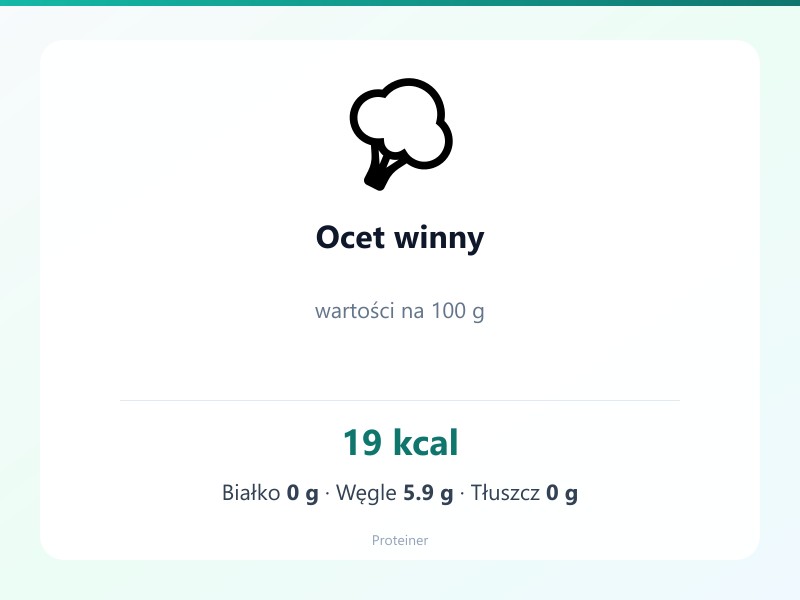 Ocet winny – białko 0g, kalorie 19 kcal, węglowodany i tłuszcz na 100g | zdrowe odżywianie