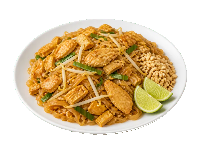 Pad thai z kurczakiem – białko 9g, kalorie 165 kcal, węglowodany i tłuszcz na 100g | zdrowe odżywianie
