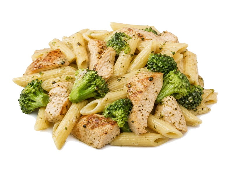 Penne z kurczakiem i brokułami – białko 11g, kalorie 140 kcal, węglowodany i tłuszcz na 100g | zdrowe odżywianie