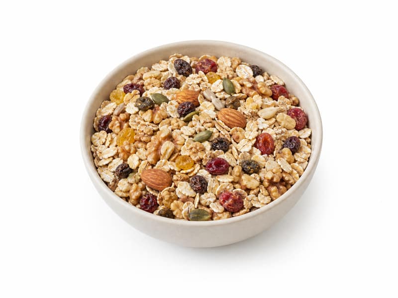 Płatki musli bez cukru – białko 10g, kalorie 380 kcal, węglowodany i tłuszcz na 100g | zdrowe odżywianie