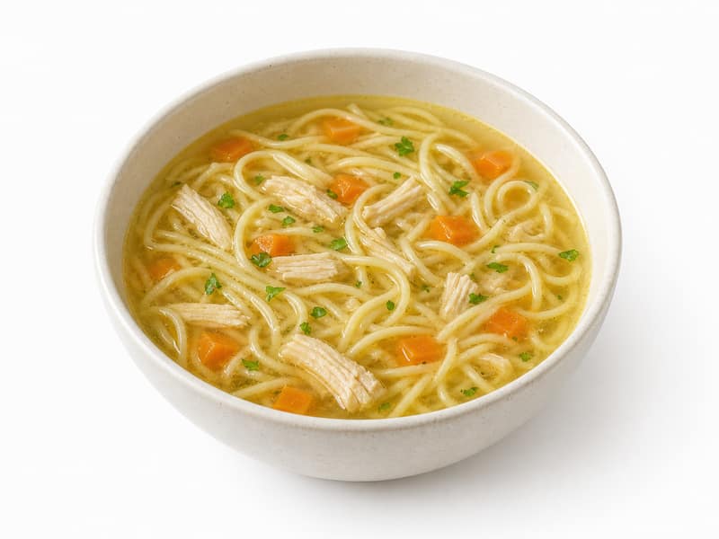 Rosół z makaronem – białko 3g, kalorie 45 kcal, węglowodany i tłuszcz na 100g | zdrowe odżywianie