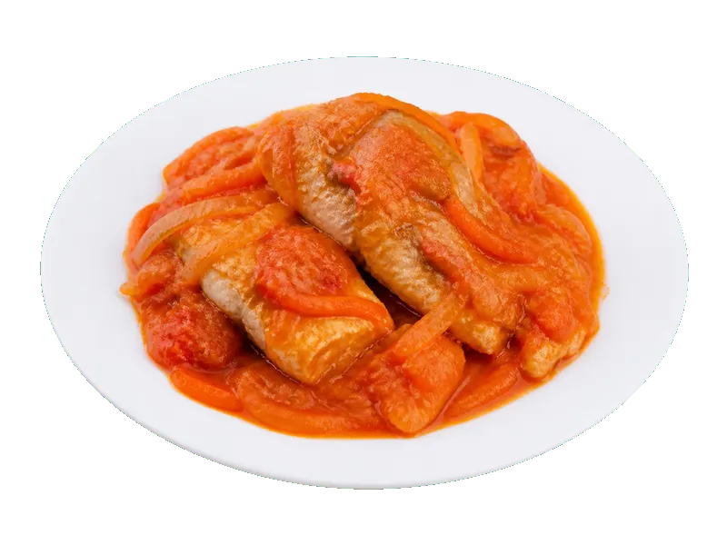 Ryba po grecku (gotowa) – białko 12g, kalorie 145 kcal, węglowodany i tłuszcz na 100g | zdrowe odżywianie