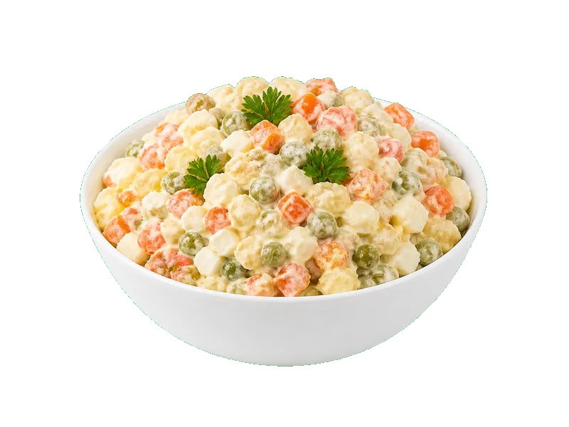 Sałatka jarzynowa – białko 3g, kalorie 125 kcal, węglowodany i tłuszcz na 100g | zdrowe odżywianie