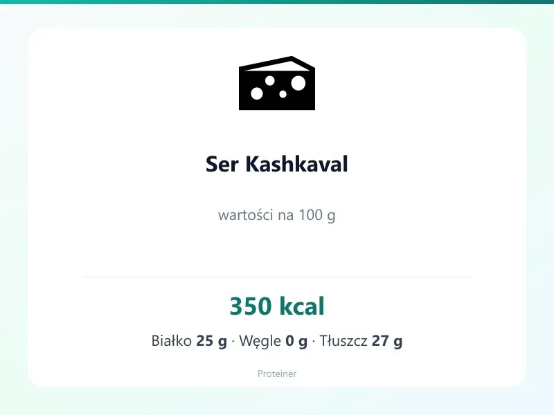 Ser Kashkaval – białko 25g, kalorie 350 kcal, węglowodany i tłuszcz na 100g | zdrowe odżywianie