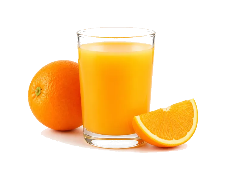 Sok pomarańczowy 100% – białko 0.7g, kalorie 45 kcal, węglowodany i tłuszcz na 100g | zdrowe odżywianie