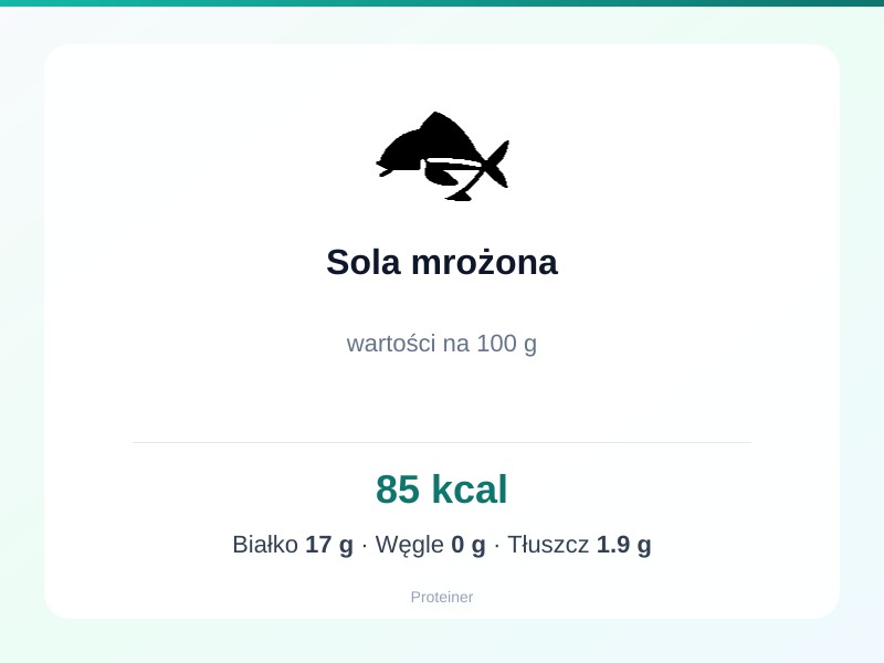 Sola mrożona – białko 17g, kalorie 85 kcal, węglowodany i tłuszcz na 100g | zdrowe odżywianie
