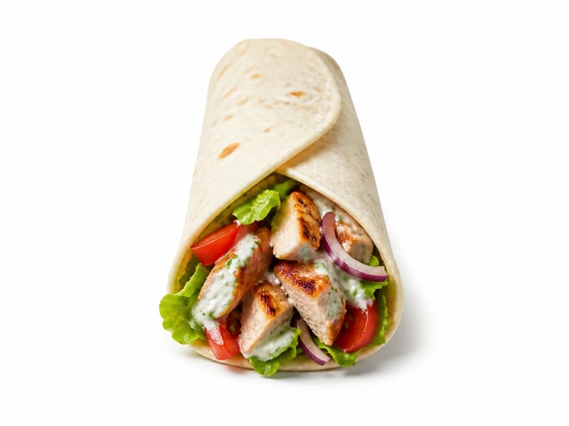 Tortilla z farszem (gotowa) – białko 10g, kalorie 195 kcal, węglowodany i tłuszcz na 100g | zdrowe odżywianie