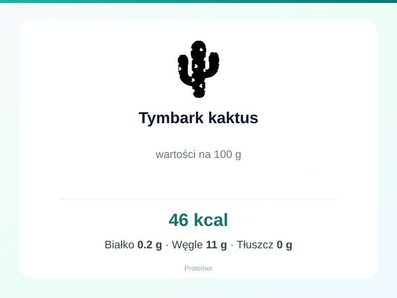 Tymbark kaktus – białko 0.2g, kalorie 46 kcal, węglowodany i tłuszcz na 100g | zdrowe odżywianie