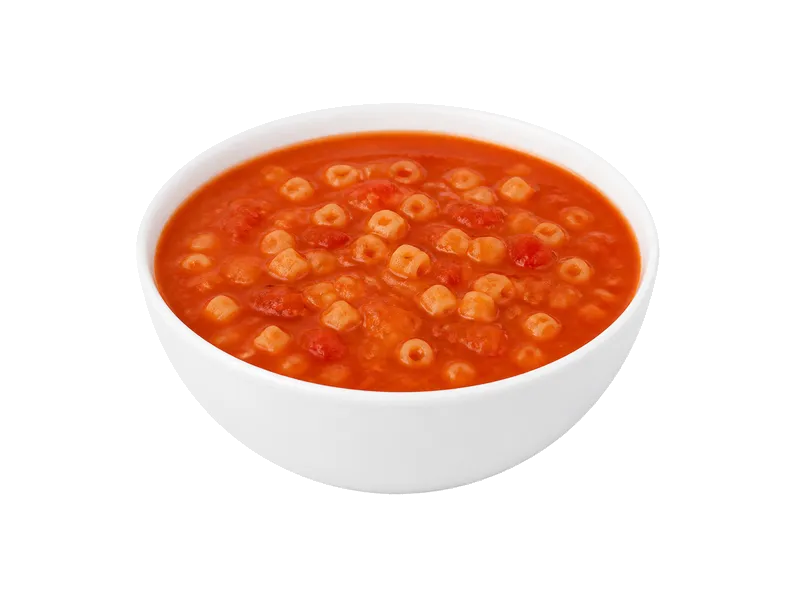 Zupa pomidorowa z makaronem – białko 8.9g, kalorie 158 kcal, węglowodany i tłuszcz na 100g | zdrowe odżywianie