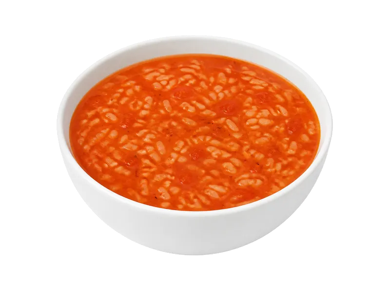 Zupa pomidorowa z ryżem – białko 1.5g, kalorie 71 kcal, węglowodany i tłuszcz na 100g | zdrowe odżywianie